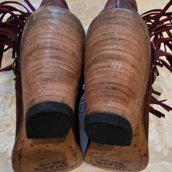 Women's Liberty Black Rojo Concho Fringe Peep Toe Booties - Picture 9 of 11